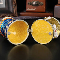 Display Jewelry Box Rhinestone Decorated Hand Painted Enamel Trinket Box Gift Idea Decorative Item for Desktop, Dressing Table, Vanity