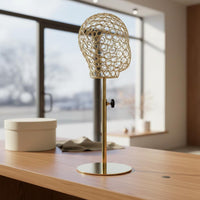 Hat Hairpiece Display Head Adjustable Height Metal Head Display Stand Salon, Dressing Room