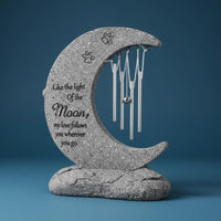 Pet Memorial Wind Chime Personalized Engraving Crescent Memorial Ornament