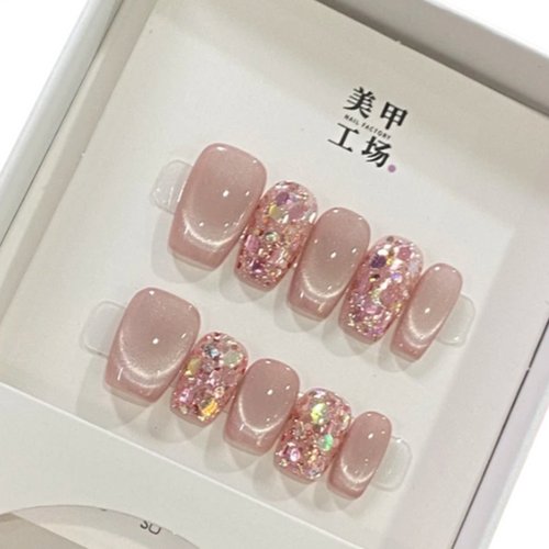 Acrylic Fake Nails, Pre-Shaped Short, Press On, DIY Manicure
