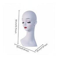 Mannequin Head with Shoulders Smooth Surface Head and Shoulder Display PVC for Retail Store, Salon