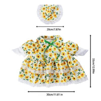 2 Pieces Floral Goose Dress Set Includes Matching Hat Lawn Ornament Apparel