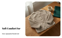 Warm Round Neck Fleece Cardigan Soft women's Fleece Cardigan Comfortable Collarless Unfastened Front Jacket Cozy for Young Adults, Students, Fall Season, Daily Wear, Layering, Outdoor