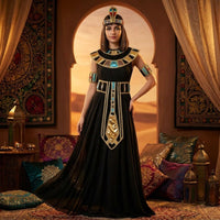 Desert Kingdom Princess Dress Costume Accessories Adjustable Ancient Nile Queen Costume Vintage Style Nile Gown Egypt Belt Headband for Women, Halloween, Party, Cosplay