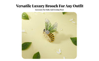 Pastoral Design Bee Brooch Glitter Accents Rhinestone Bee Brooch Elegant Design for Women, Girls, Accessorizing Outfits, Daily Wear