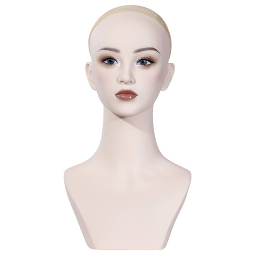 Hairpiece Display Head Female Head Model Hat Display Bust for Beauty Shop