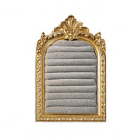 Arched Jewelry Frame Ornate Velvet-Covered Jewelry Stand Ribbed