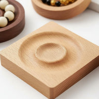 Wooden Bracelet Display Minimalist Round Wooden Jewelry Tray Sturdy for Vendors