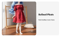 Doll Clothing Puff Sleeve BJD Doll Dress Shirred Bodice Toy Accessory