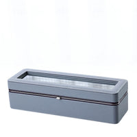6-Slot Watch Box Flocked Interior 6-Slot Watch Case Stitched Trim