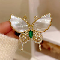 Rhinestone Suit Pin Tiger's Eye Stone Crystal Brooch Pin Fashionable