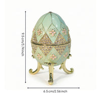 Egg Jewelry Box Hinged Egg Trinket Box Enameled for Vanity