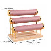 Minimalist Design 3 Tier Bracelet Holder Detachable Rods Bracelet Bar Organizer Easy to Assemble for Boutique, Vanity Table, Craft Shows
