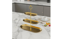 3 Tier Dessert Stand Metal Frame Stainless Steel Dessert Tray Easy to Clean
