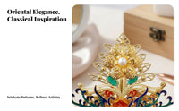 Traditional Chinese Attire Hair Accessory Handmade Traditional Chinese Hair Comb Gilded Floral Headpiece Artisanal Headdress