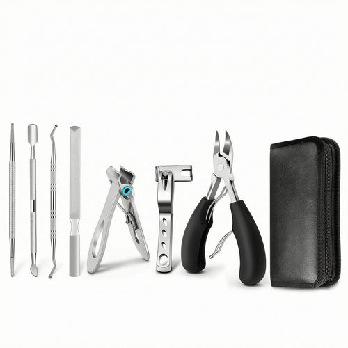 Manicure and Pedicure Kit Silver-Toned Finish Professional Nail Clipper Kit