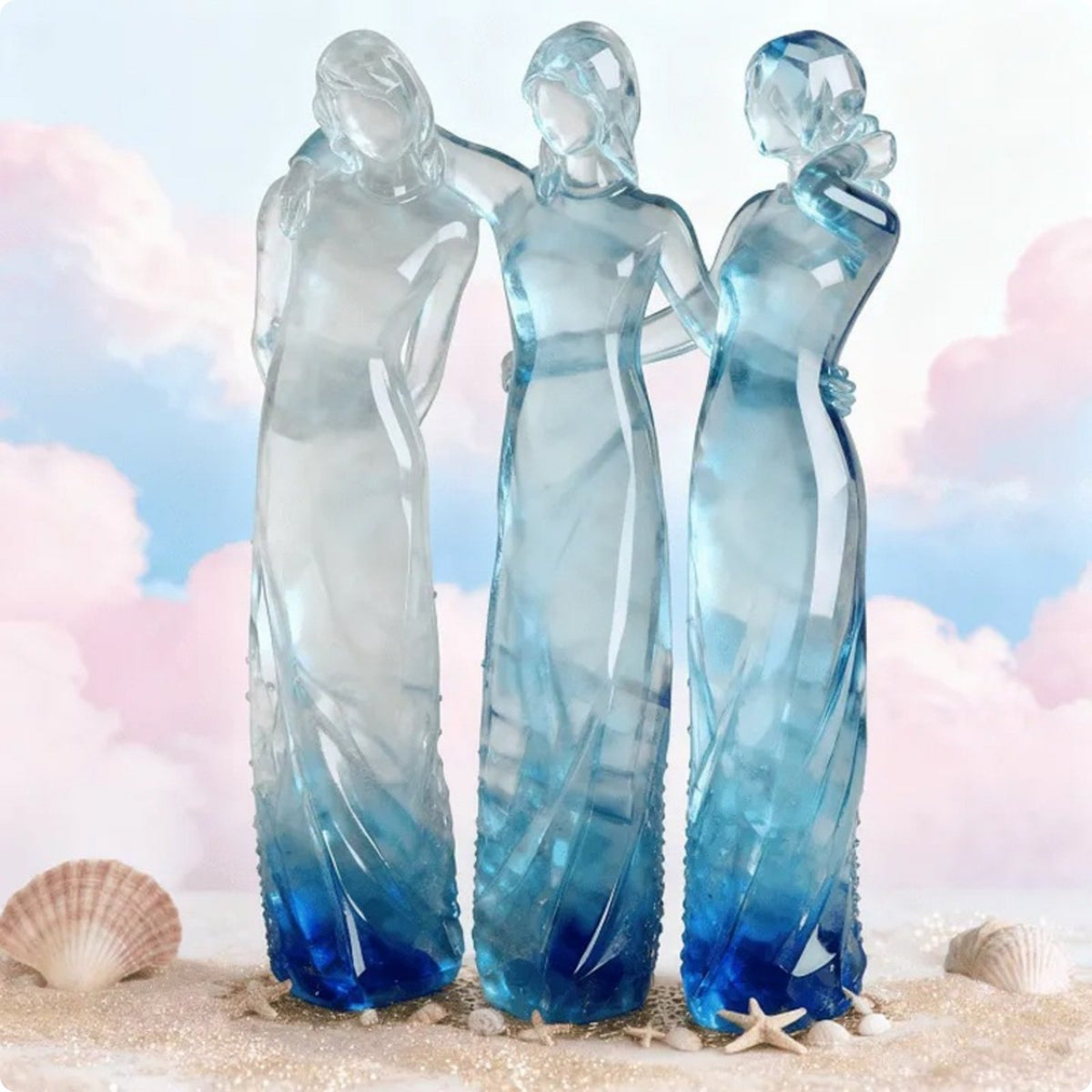 Sisters Sculpture Symbolic Friendship Statue Elegant for Desk