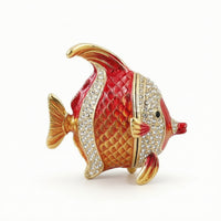 Fish Jewelry Box Shiny Ornament Small for Vanity, Display Shelf, Collectors