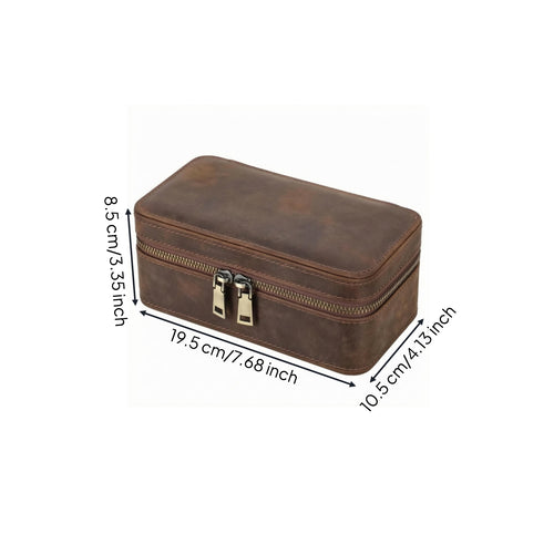 Zip-Around Watch Case Stitched Watch Storage Box Portable