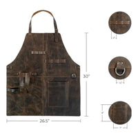 PU Leather Apron Vintage Apron with Pockets Heavy-Duty for Workshop, Blacksmiths