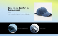 Denim Sport Cap, Adjustable, Unisex, Plain, Relaxed