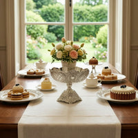Embossed Dessert Bowl Decorative Footed Dessert Bowl Premium for Hosts, Collectors