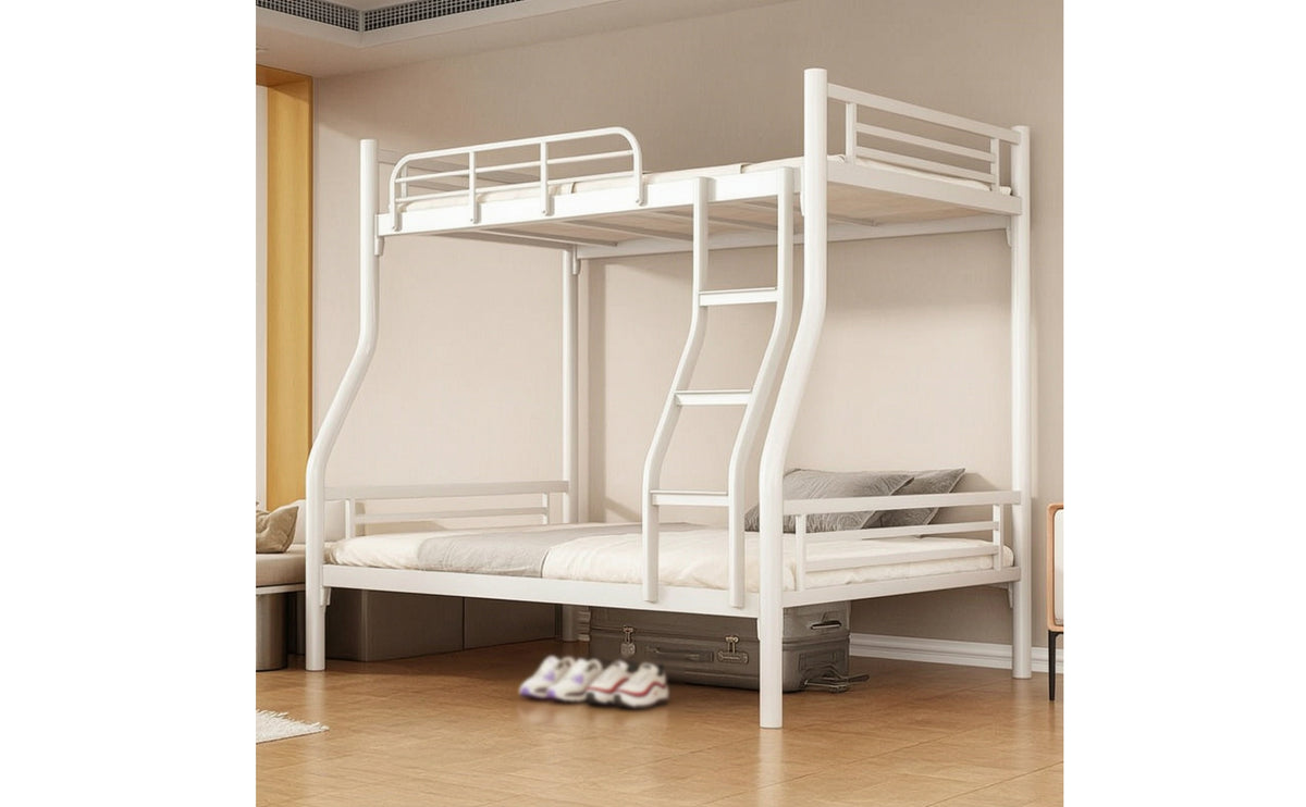 Space-Saving Metal Bunk Bed Safe Bunk Bed with Ladder Sturdy Furniture Heavy-Duty for Students, Teens, Kids, Shared Bedroom, Dorm Room