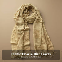 Tattered Desolate Wrap Tassel Scarf Distressed Look for Women, Adults