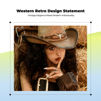 Leather Cowboy Hat, Wide Brim, Western, Sun Protection