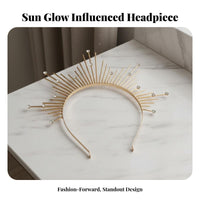 Radiant Crown Statement Piece Radiant Crown Headband Celestial Headpiece Attention-Grabbing-Catching Celestial Point