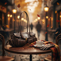 Motorcycle Design Bag Zipper Closure Retro Handbag Organized Storage for Women