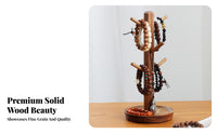 Solid Wood Bracelet Display Rack Vintage Design Necklace Holder Stand Multi-Purpose for Desktop, Dresser Top, Entryway