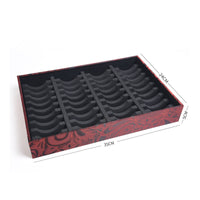 Velvet Lined Wooden Bracelet Display Tray Long-Lasting Multi-Compartment Jewelry Holder Tangle-Tangle-Resistant Organization for Craft Fair
