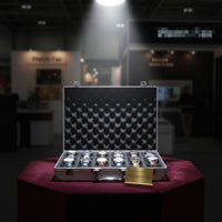 Aluminum Watch Briefcase Lockable Watch Travel Carrying Case Accessory Organizer Rigid-Shell Protection Long-Lasting Handle