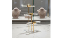Acrylic Jewelry Display Stand Sturdy Necklace Display Rack Acrylic Necklace Holder Versatile 2-Tier Crossbar Stand Jewelry Stand