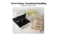 Enamel Finish Vintage Metal Jewelry Box Exquisite Handcraft Floral Embossed Trinket Case Jeweled Accent for Girls
