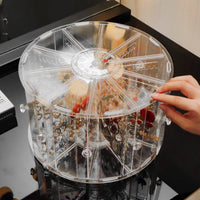 Rotating Earring Stand Large Capacity Clear Jewelry Carousel Multi-Tier
