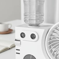 Mini Misting Fan Low Noise Type-C Desk Fan with Humidifier 3 Speed Settings