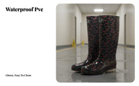 Wear-Resistant women's Knee-High Rain Boots Long-Lasting Tall Rain Boots All-Season for Gardeners, Adults, Wet Work Environments, Gardening