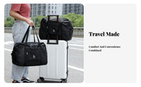 Airplane Friendly Large Capacity Weekender Bag Multiple Carrying Options Weekender Duffel Bag Sturdy for Women, Short Trips, Airport, Beach