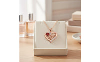 Love Parental Affection Pendant Family Appreciation Day Gift Mom Heart Necklace Crystal Accented for Sons