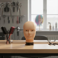 Male Practice Head Smooth Surface Bald Practice Head Professional Beauty Supply for Cosplayers, Hair Stylists, Cosplay Room, Salon
