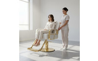 Adjustable Height Hydraulic Reclining Barber Chair PU Leather Upholstery All Purpose Salon Chair High-Density Foam Cushion Commercial Furniture for Hairstylists, Barbers Parlor, Spa