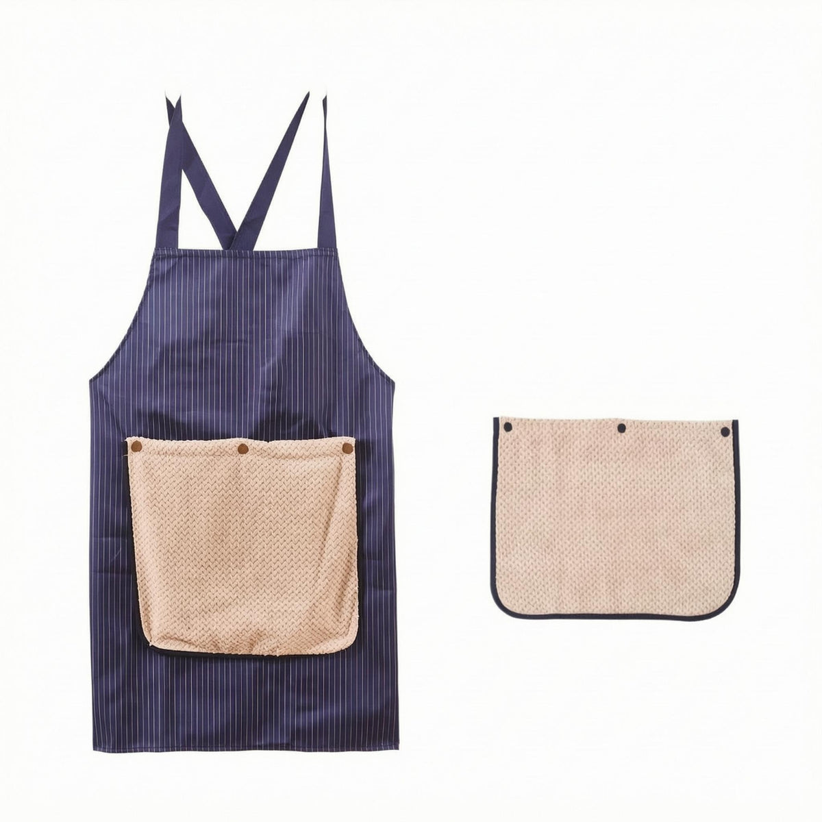 Striped Kitchen Apron Long Shoulder Ties Home Textile Textured