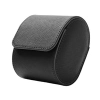 Single Watch Travel Case Soft Suede Lining Leather Watch Roll Individual Accessory Storage Flat Bottom Design for Travelers