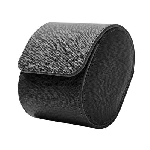 Single Watch Travel Case Soft Suede Lining Leather Watch Roll Individual Accessory Storage Flat Bottom Design for Travelers