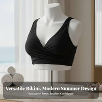 Stretchy Material Cross Swim Top Removable Pads Cross Back Swim Top Flattering Fit for Adults, Teens, Summer, Swimming