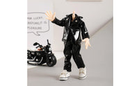 OB11 Doll Clothes Set Cool Look Miniature Biker Jacket Pants