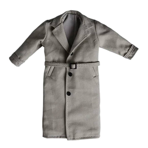 1/12 Scale Outer Coat Button Closure Miniature Overcoat Mid-Calf Length