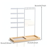 Jewelry Stand with Wooden Base Allall-Purpose Jewelry Display Stand Open-Frame